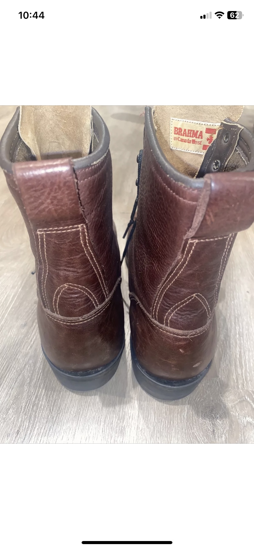 BRAHMA Canada West Boots Leather Granny Laced Kilt Fringe US 12 image indicator(7)