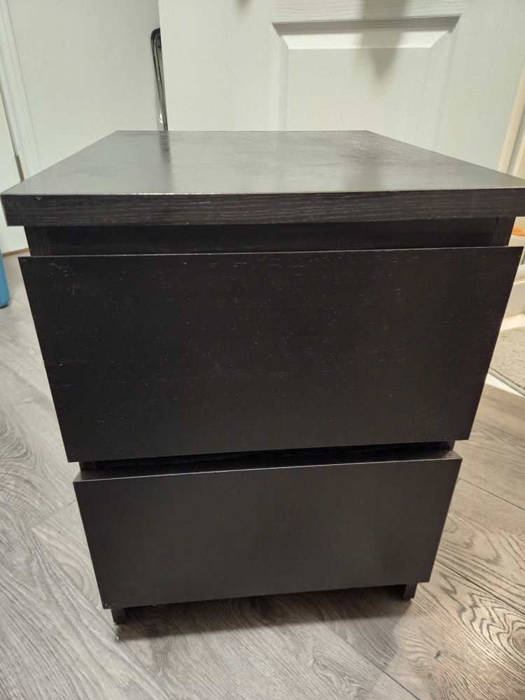 Ikea night stand in black-brown