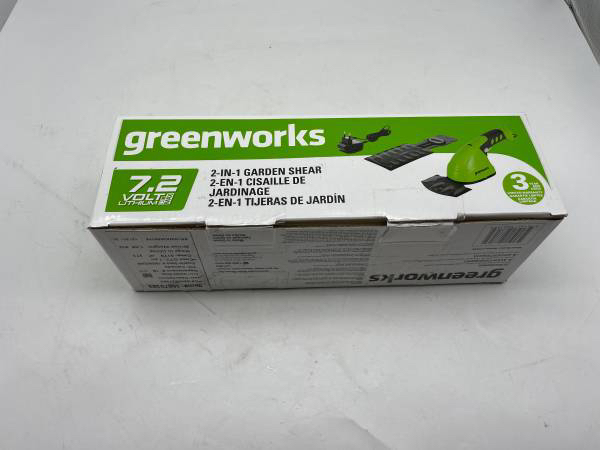 Greenworks 7.2V Cordless Garden Shear - with Battery and Charger thumbnail