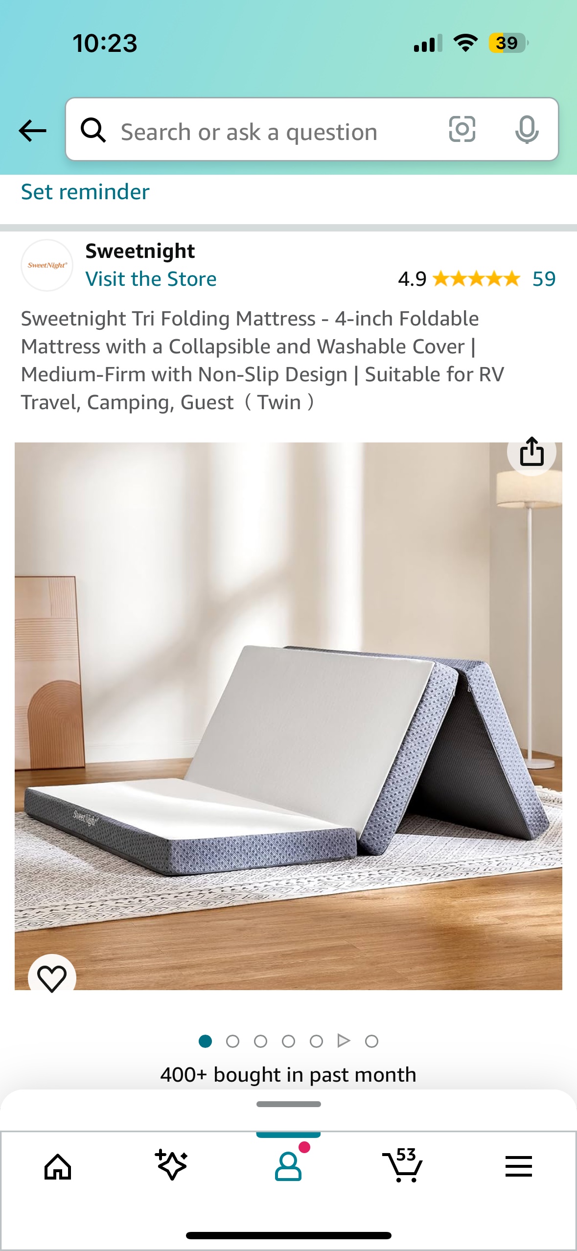 (Like new) 4 inch Folding mattress