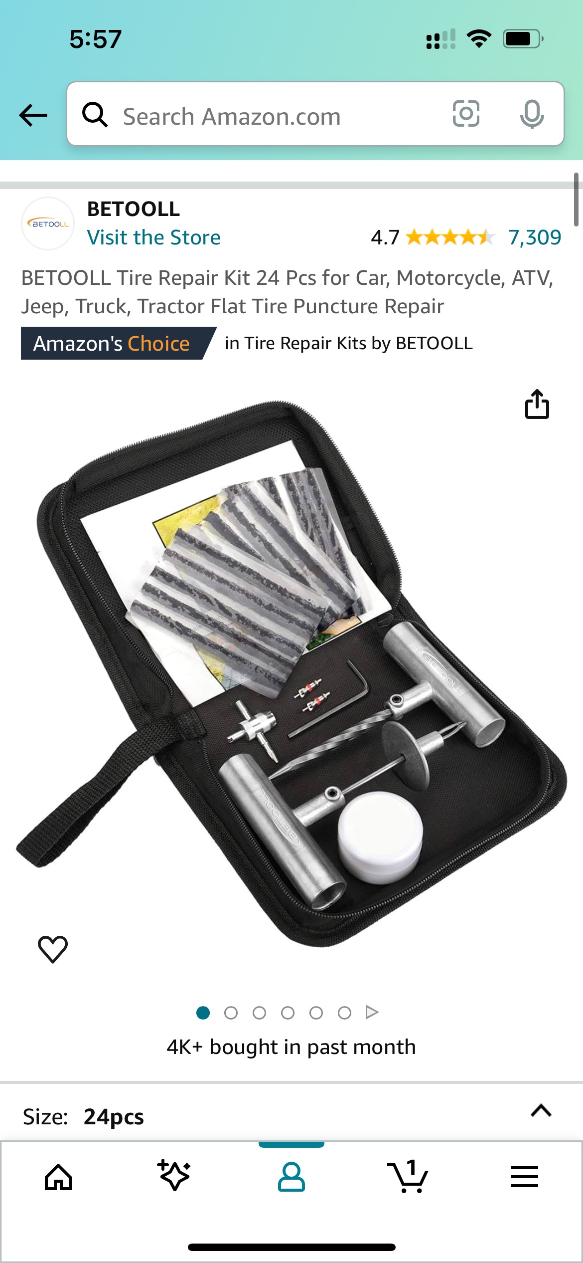 Tire Repair Kit 24 Pcs for vehicle Flat Tire Puncture Repair - photo 3
