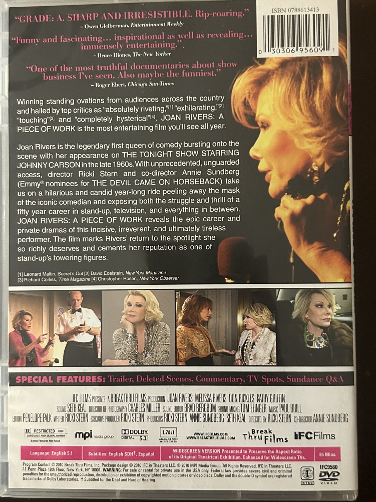 Joan Rivers Autographed DVD "A Piece of Work" image indicator(2)