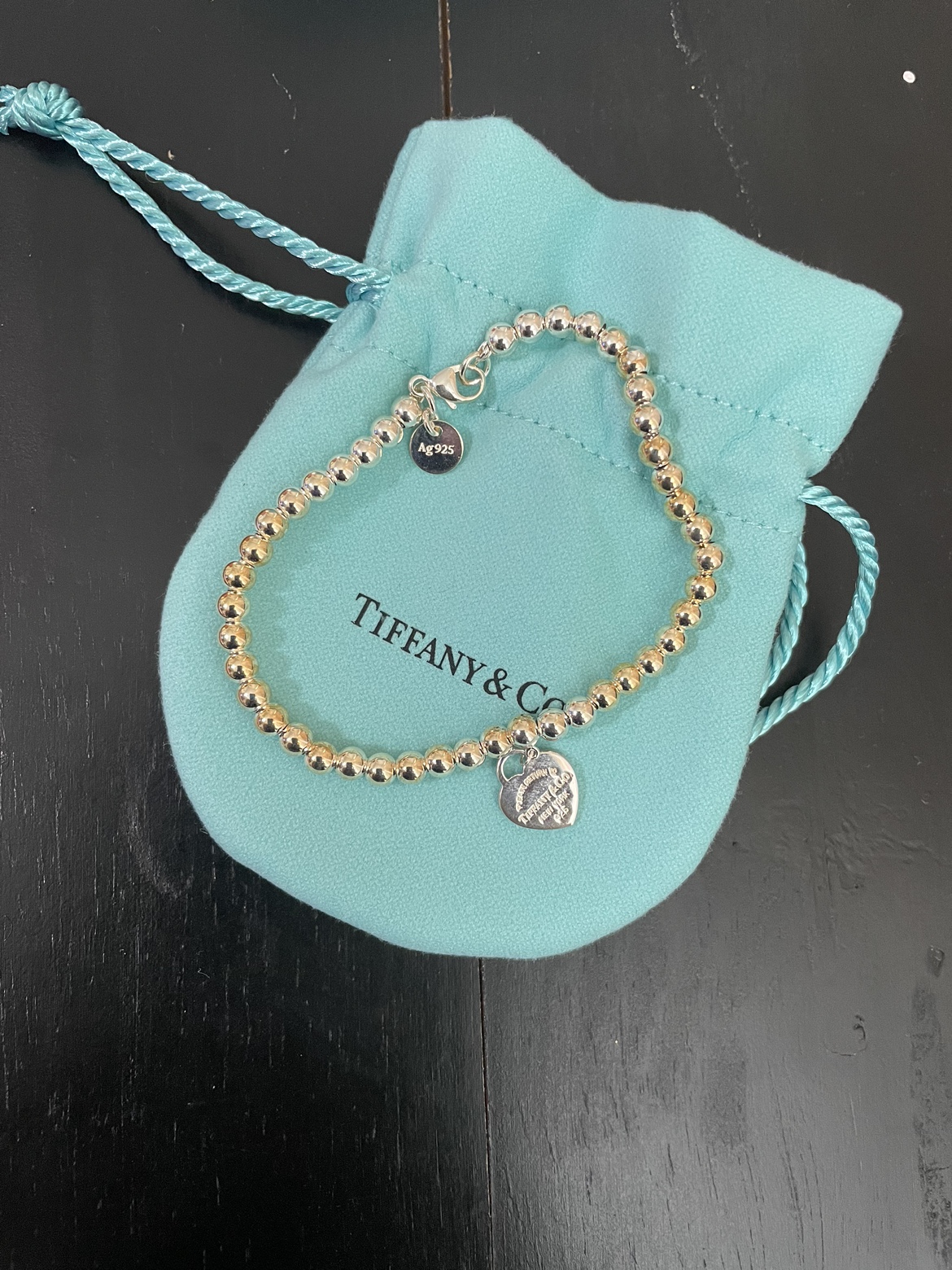 Return to Tiffany™ Heart Tag Bead Bracelet in Silver - photo 3