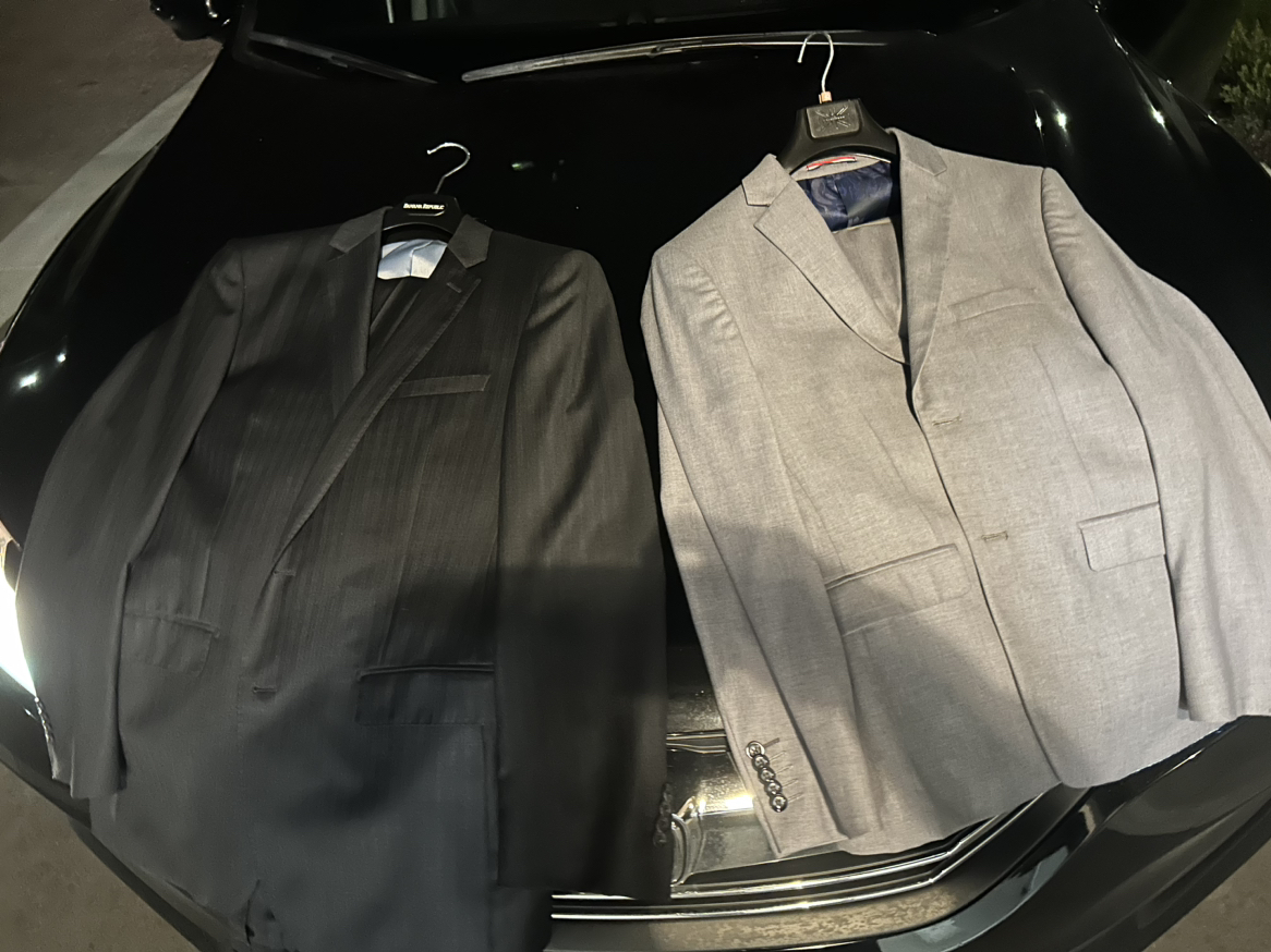 2 dry cleaned suits thumbnail