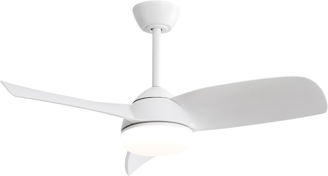 42" Low Profile Flush Mount Modern Ceiling Fan with LED Light - photo 3