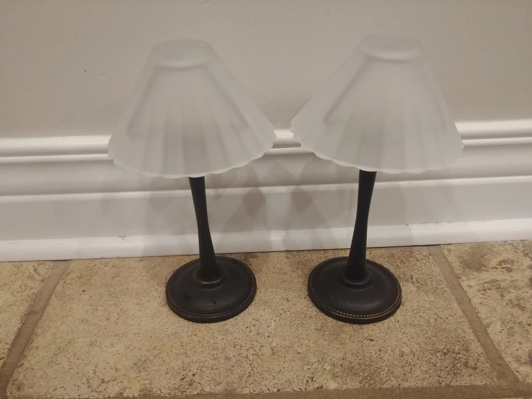 Beautiful metal glass shade tea lights thumbnail