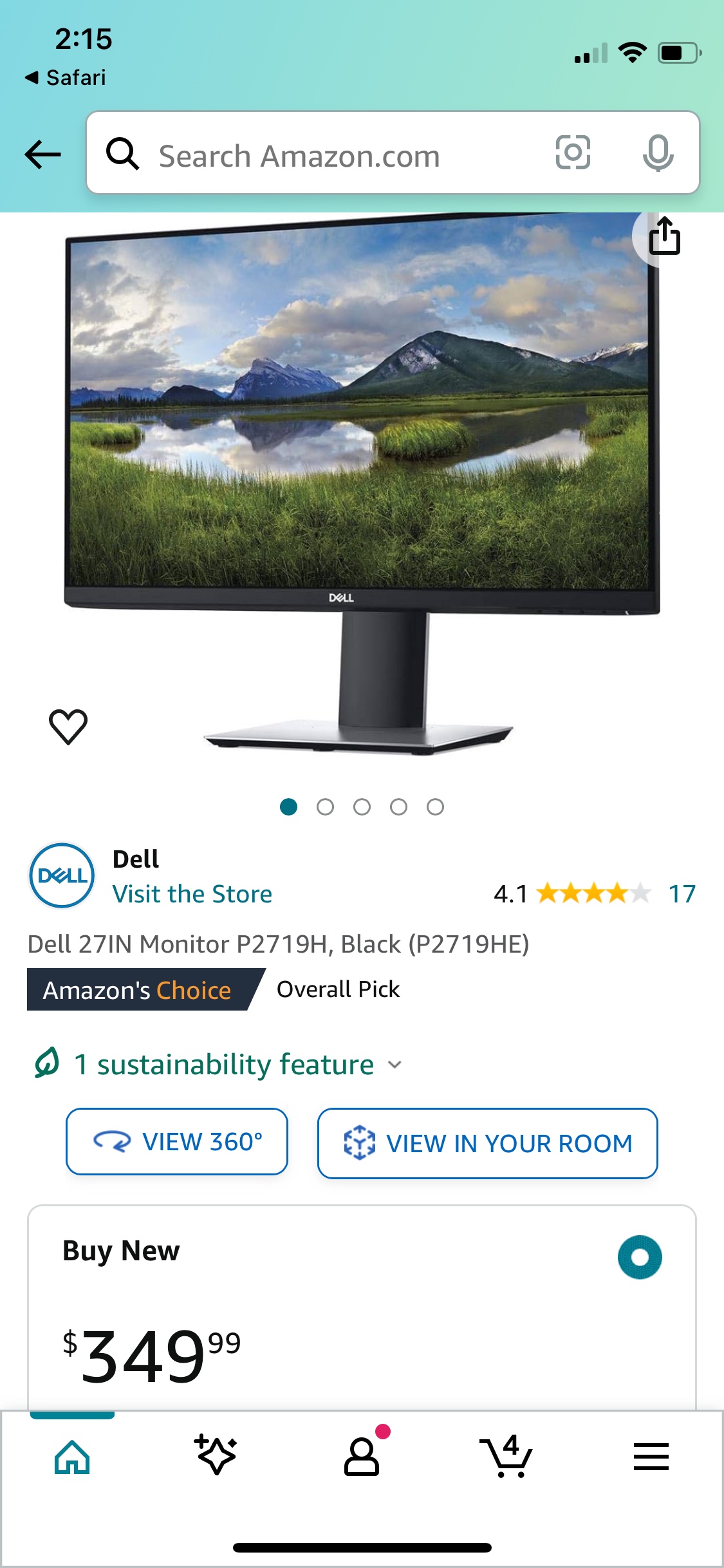 Dell 27IN Monitor P2719H, Black - photo 2