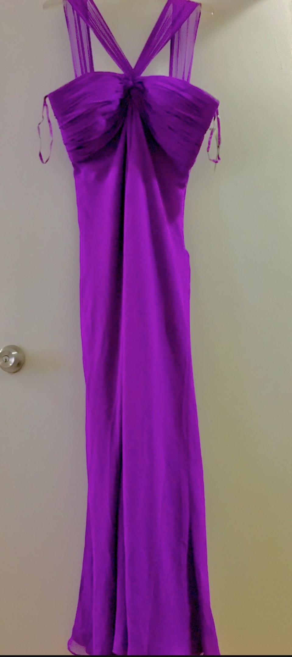 new women's long evening dress bright purple color image indicator(5)