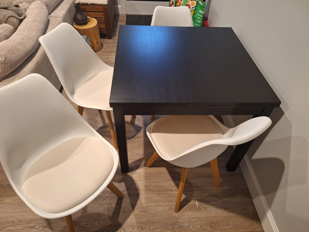 Dining table and chairs