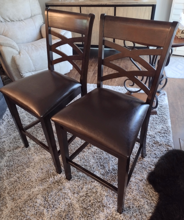 TWO BAR HEIGHT CHAIRS