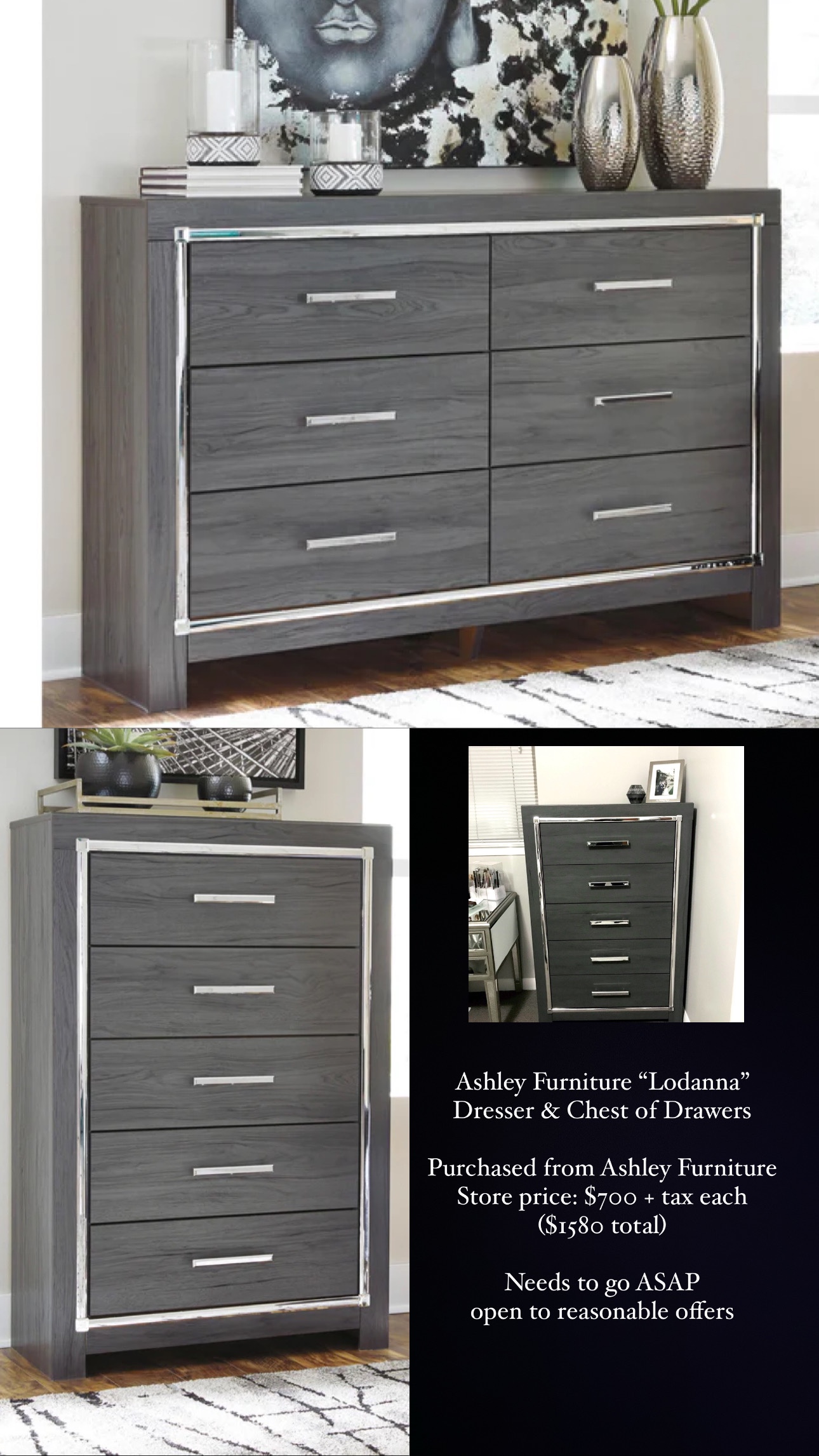 Ashleh furniture 6-drawer dresser “Lodanna” (cost $800) - photo 4
