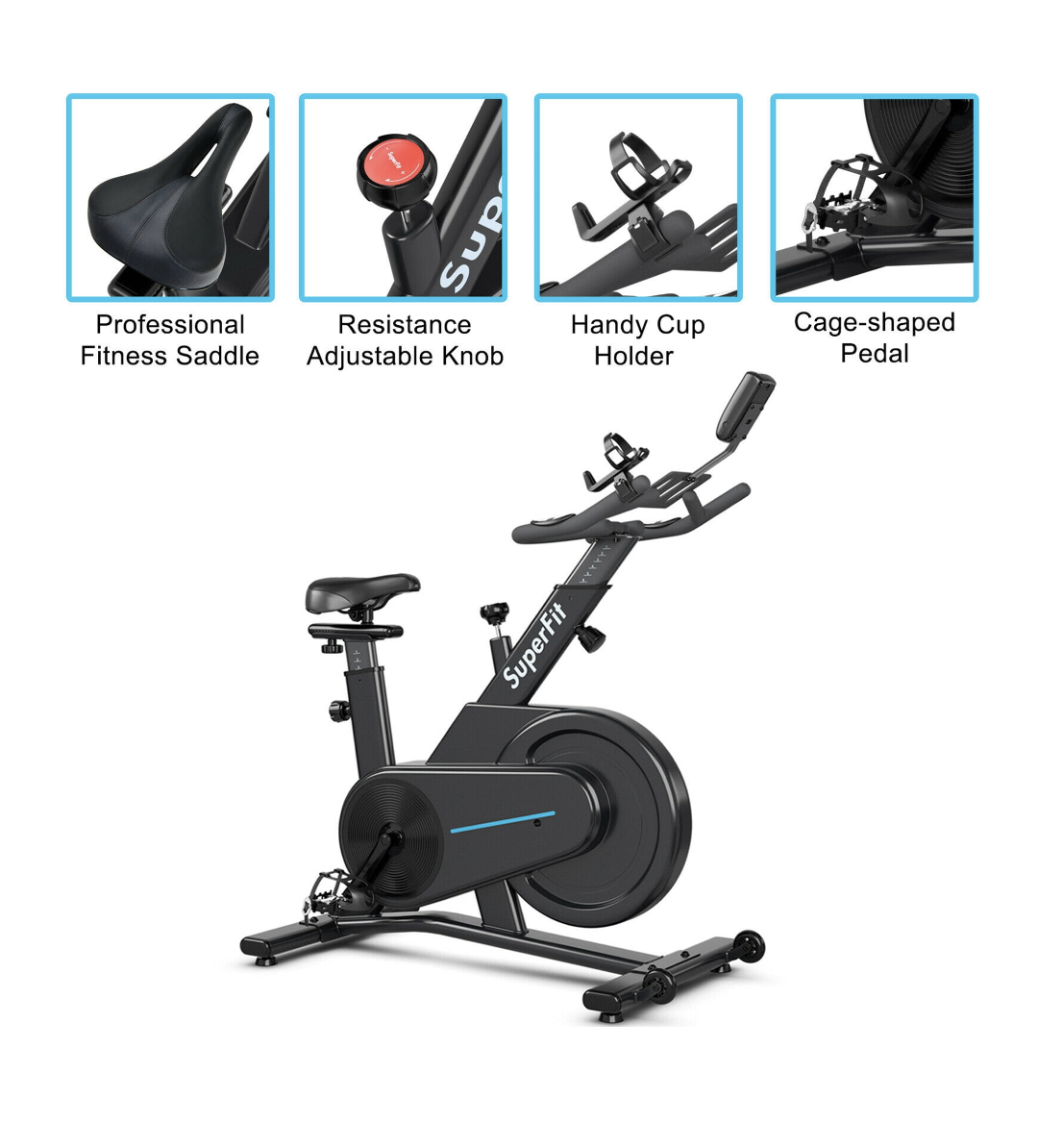 Gymax Magnetic Exercise Gym Bike Indoor Cycling Bike - photo 2