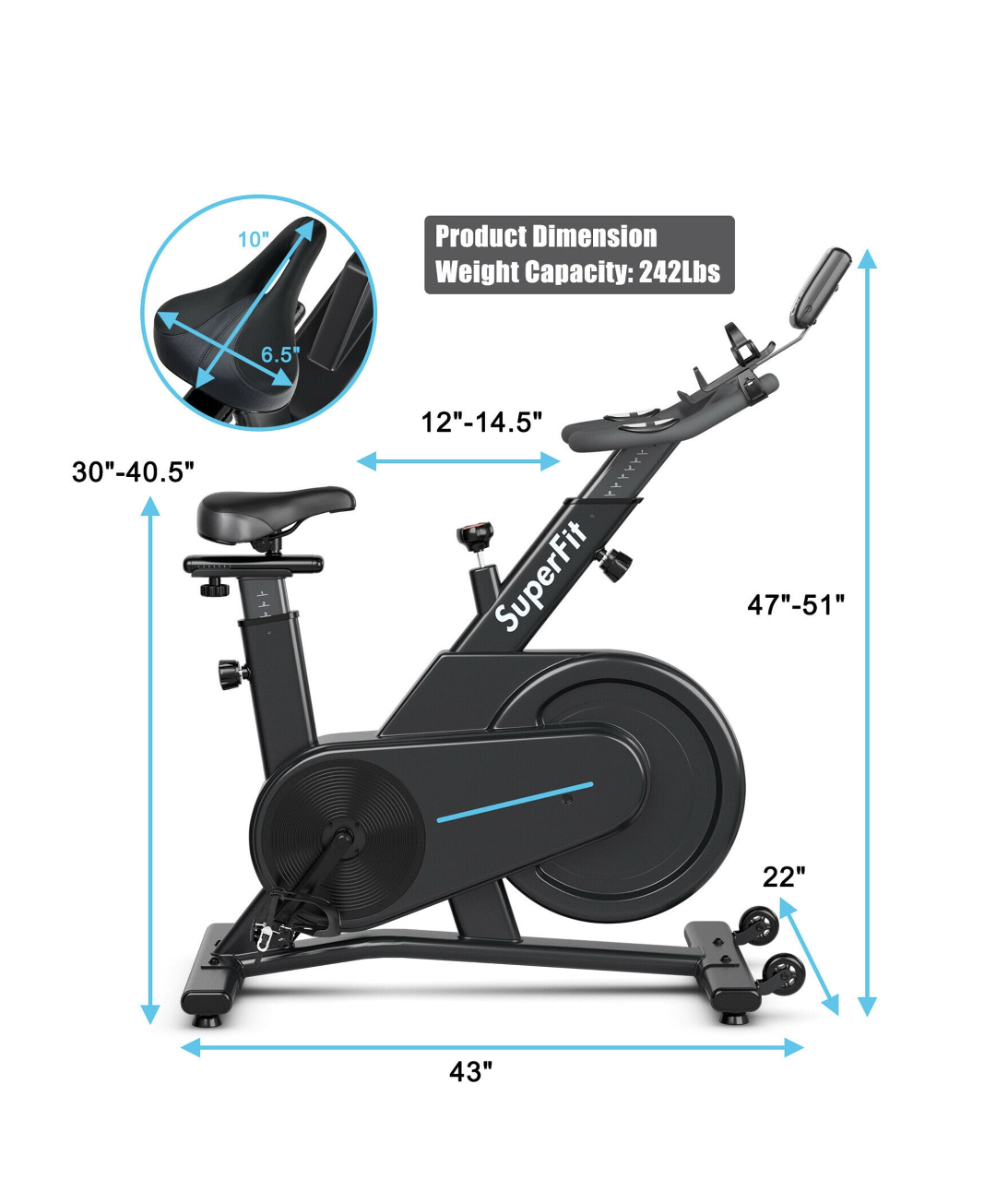 Gymax Magnetic Exercise Gym Bike Indoor Cycling Bike - photo 4