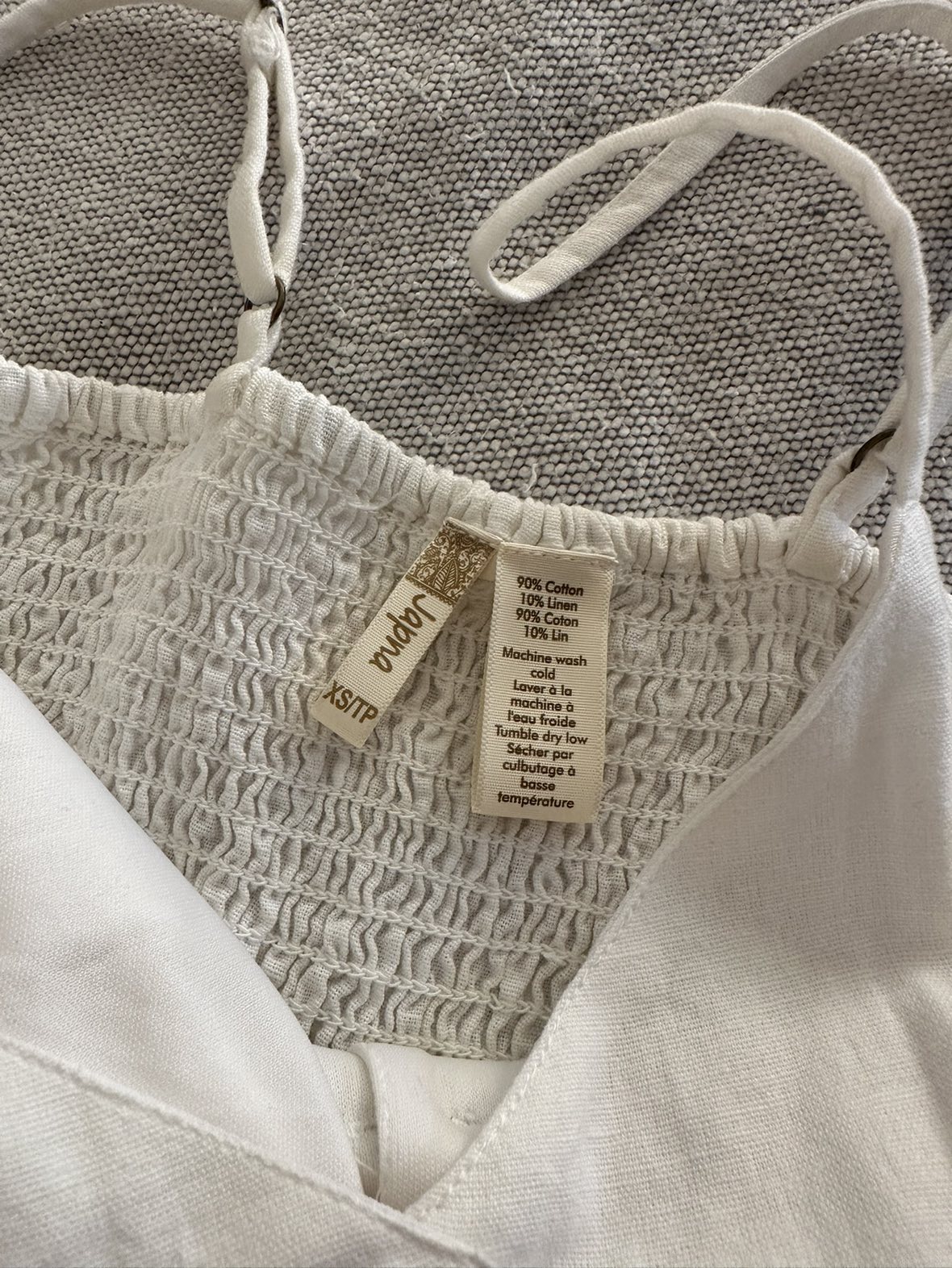 White dress • cotton linen blend • size XS • Japna image indicator(4)