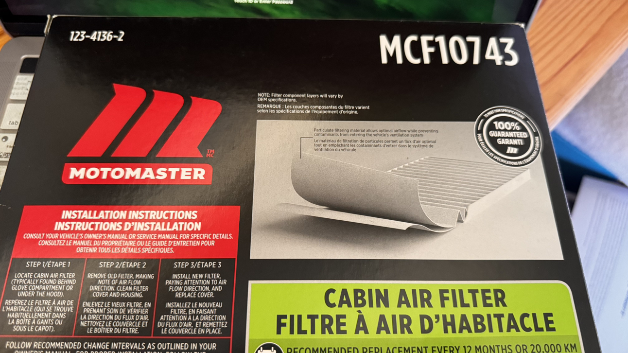 Motomaster Cabin Air Filter- MCF10743 image indicator(3)