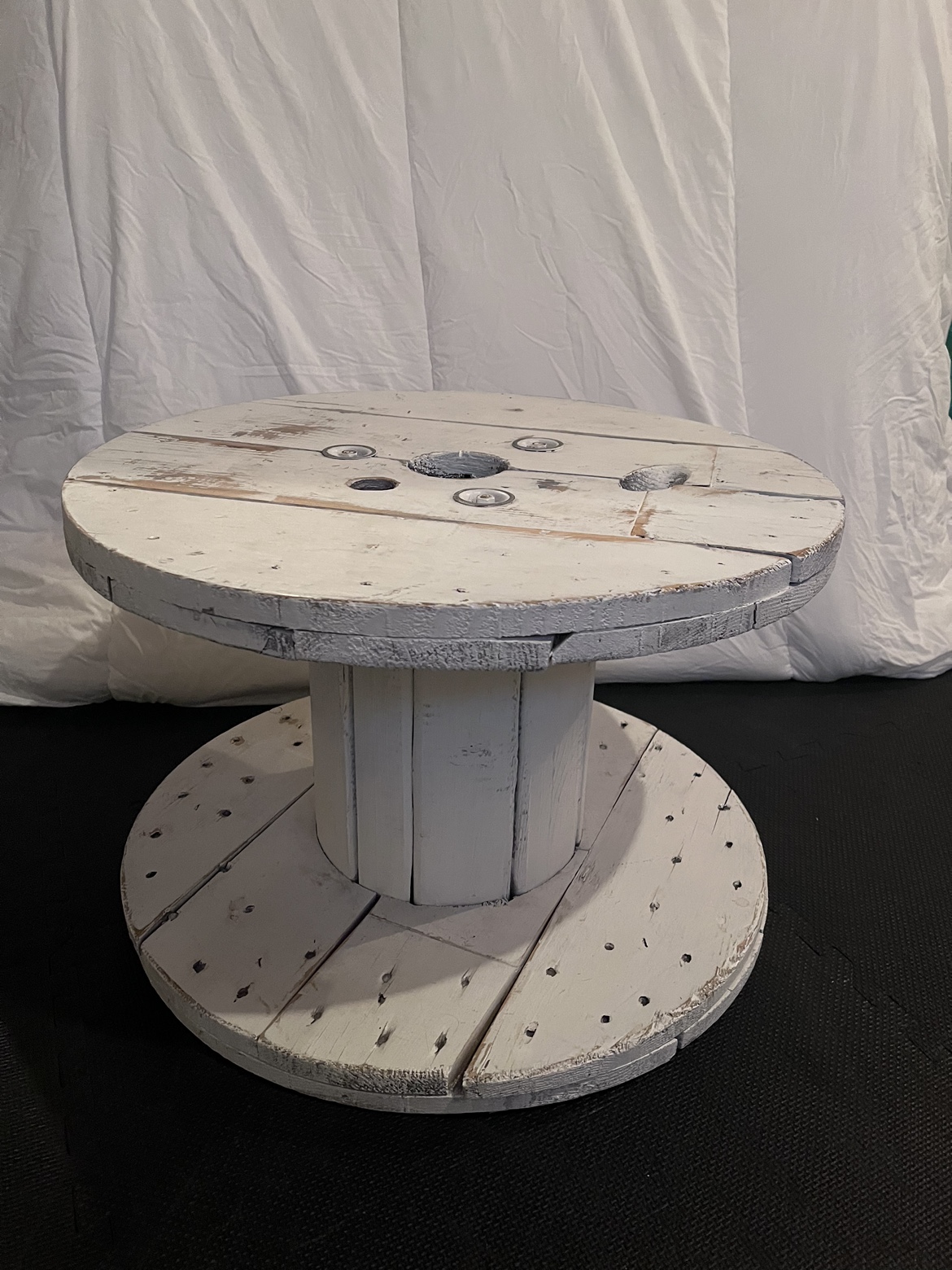 Rustic Wooden Spool Coffee Table - photo 4