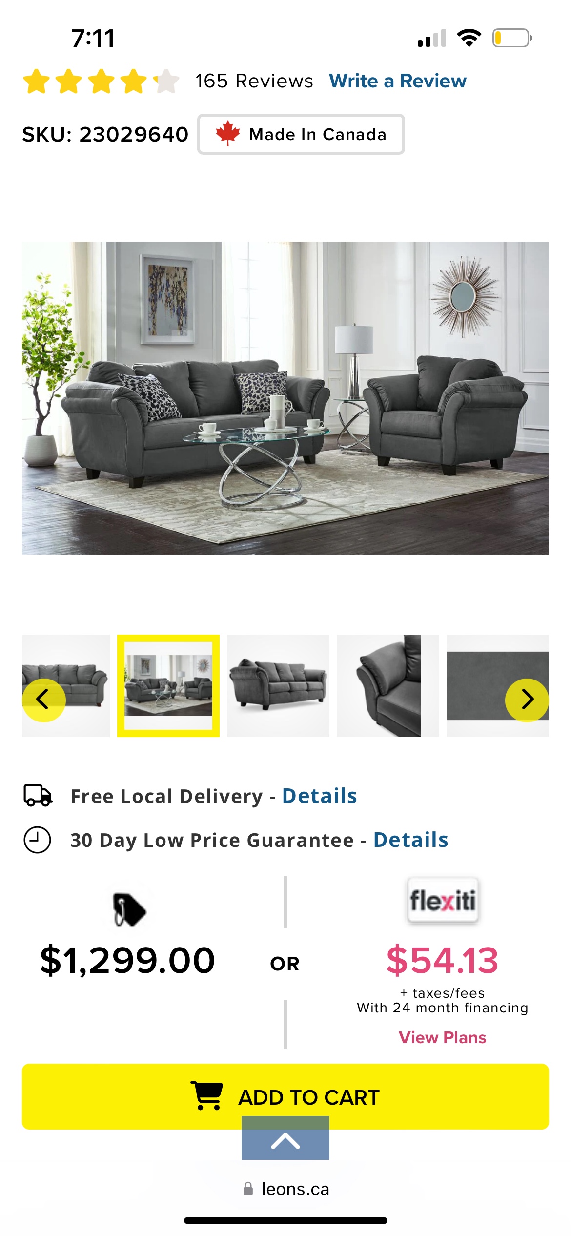 Leons Collier Sofa - Dark Grey - photo 3