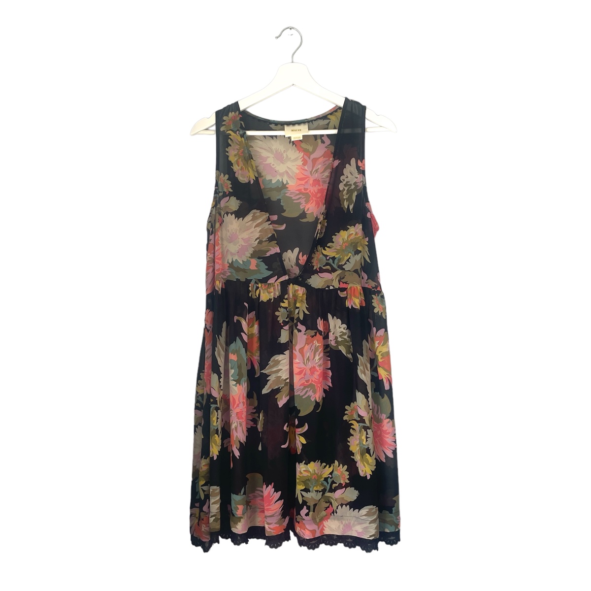 Anthropologie Maeve Black Floral Violetta Dress Size Medium image indicator(3)