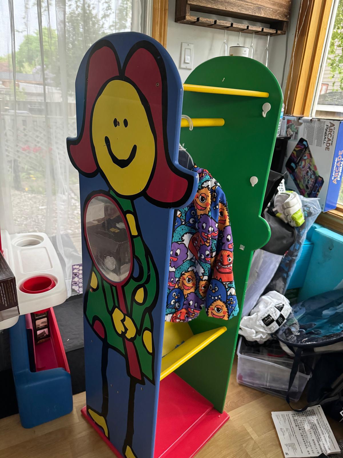 Kids Dress up Storage Hanging Costume Closet with book Shelves image indicator(4)