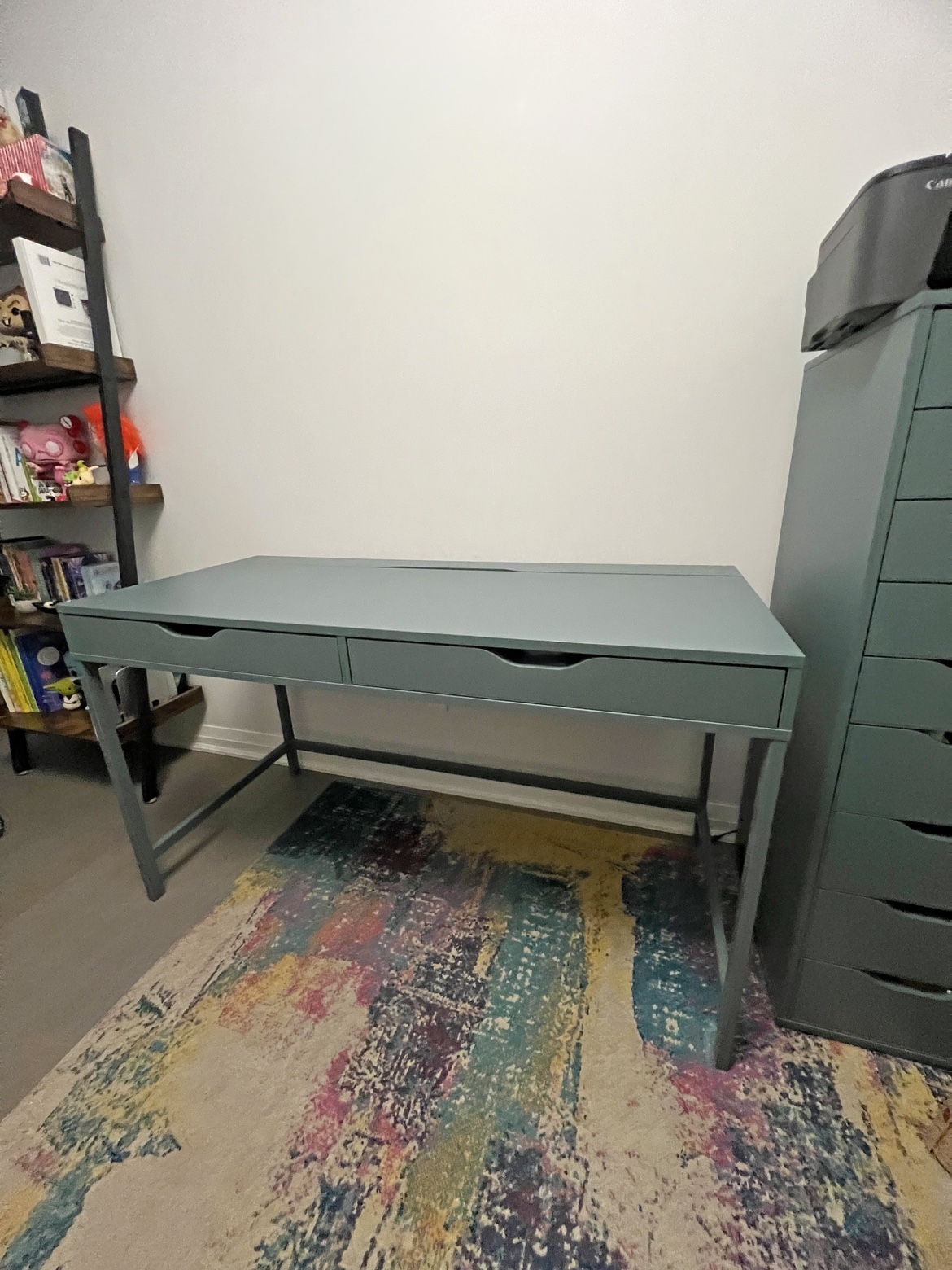 Ikea desk. Gray color. Alex 52”x22” 7/8”