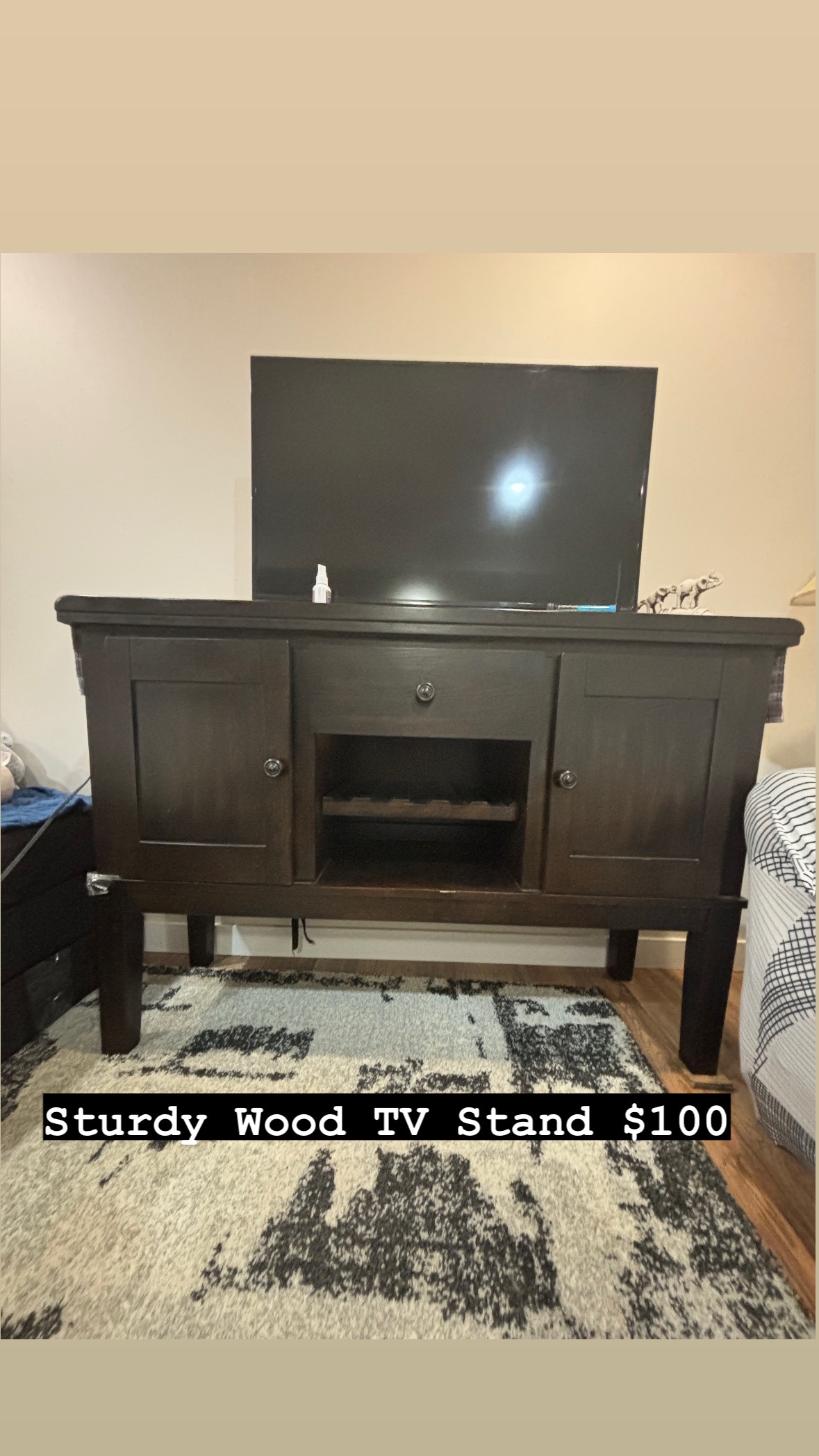 Sturdy Solid Wood TV Stand from Ashley