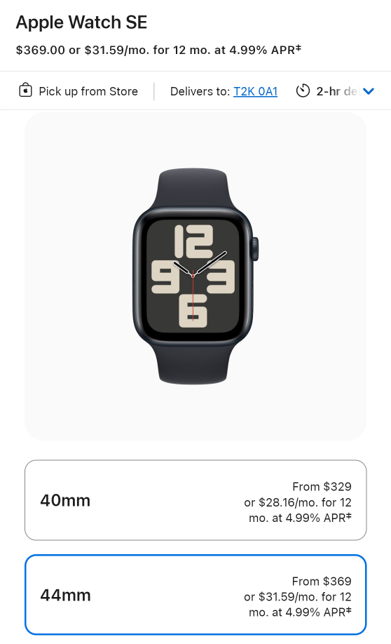 Apple Watch SE (Generation 2) 44mm - Midnight Black image indicator(4)