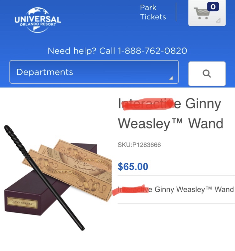 BNIP Universal Studios Harry Potter Ginny wand image indicator(3)