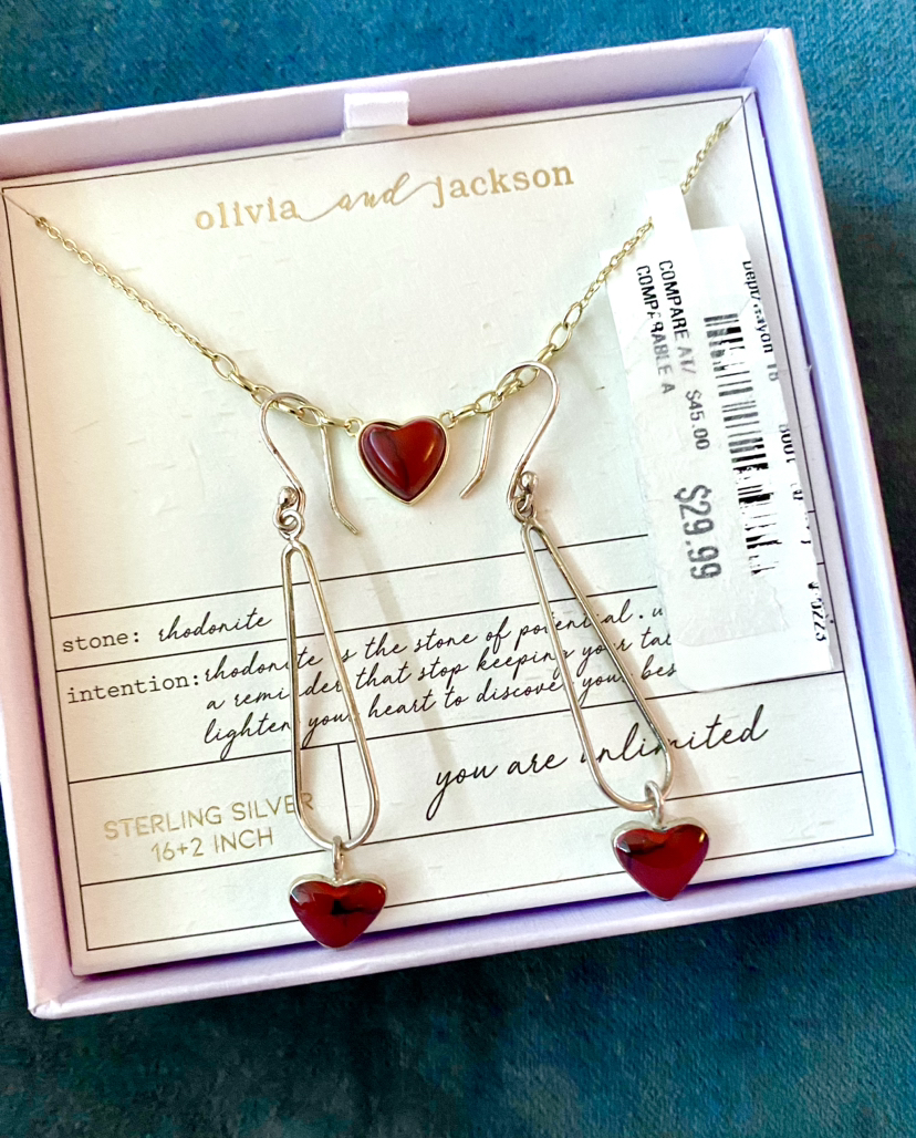 NIB Genuine Hodonite Silver Necklace w/ EARRINGS image indicator(2)