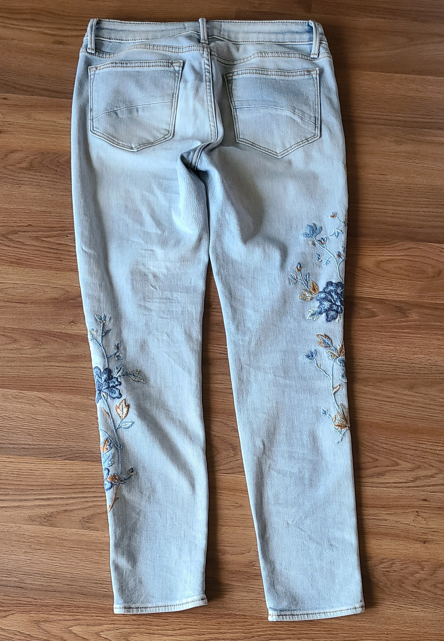 Driftwood Jackie Light wash embroidered skinny jeans sz 30 L 28 - photo 5