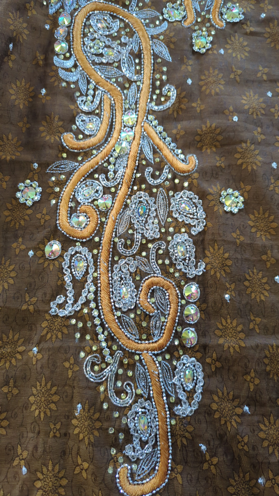 Women's kurta set with heavy embroidery and sequins workM image indicator(3)