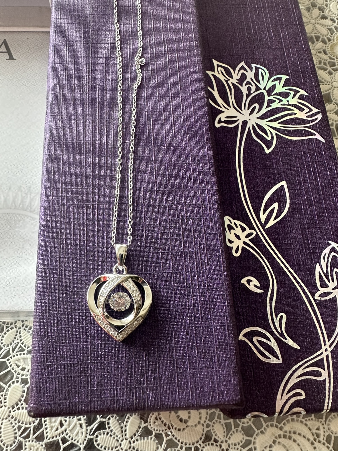 Moissanite Necklace 925 Sterling Silver Pendant Necklace