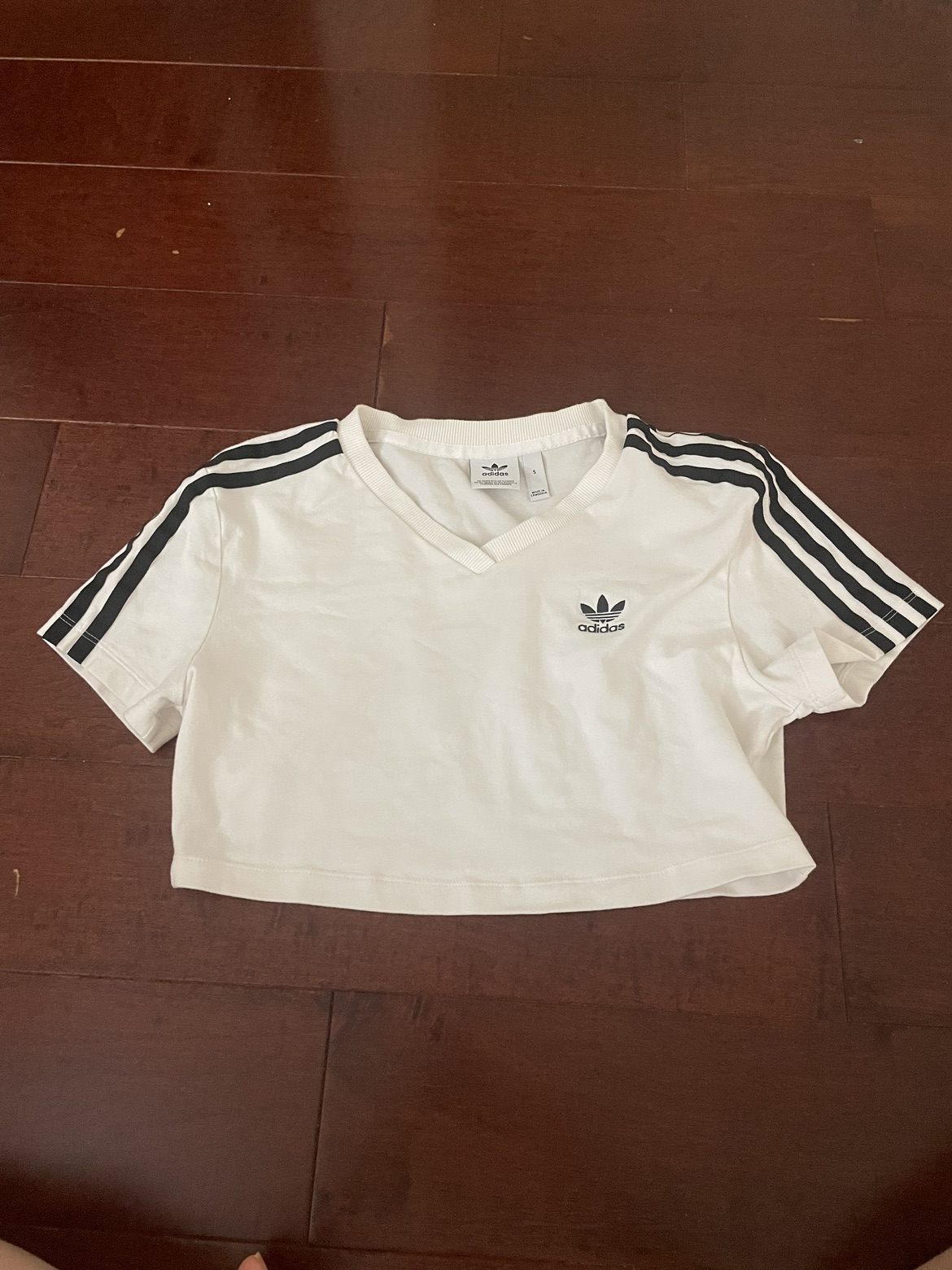 White adidas crop top