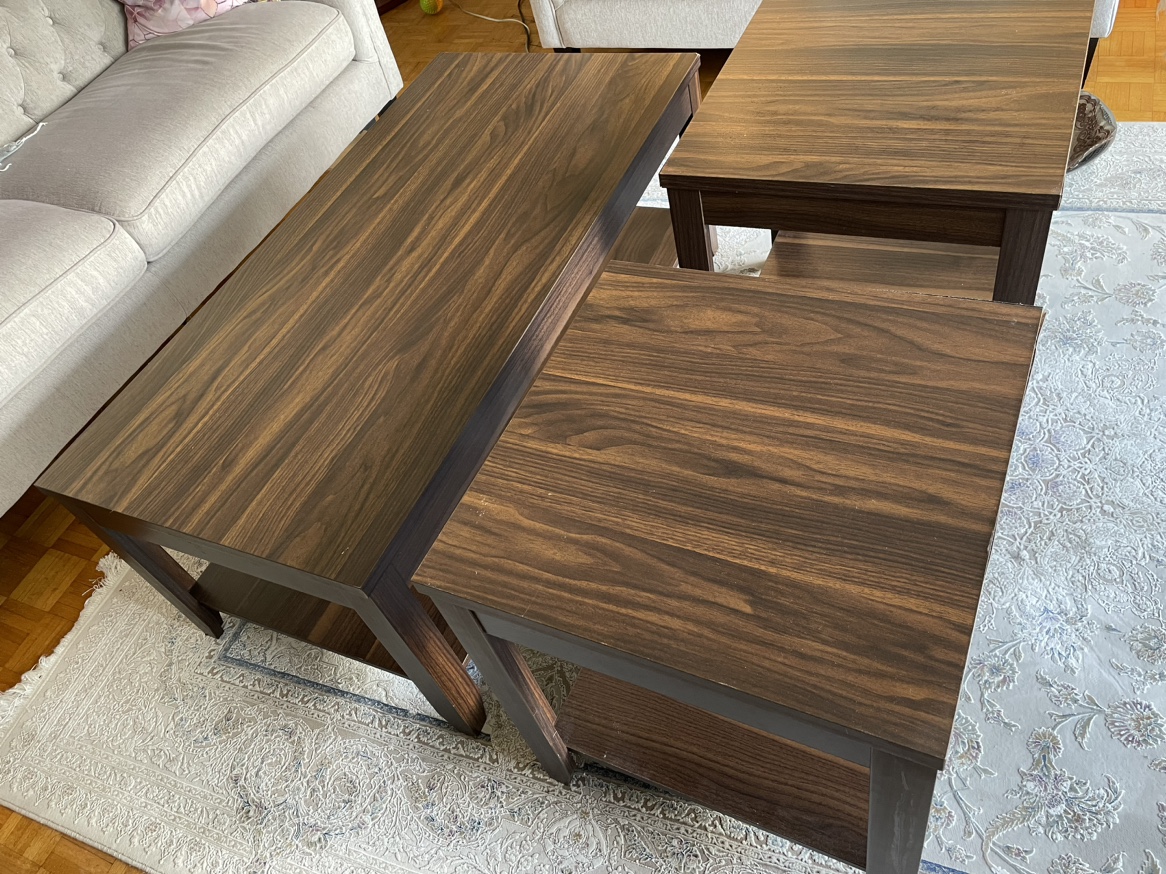 Set of 3 pieces coffee table and 2 end tables 🧡 - photo 3