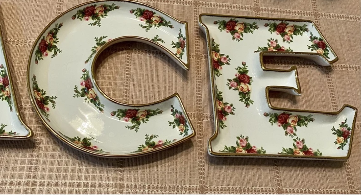 New Vintage Royal Albert Peace Letter Shaped Serving Dishes image indicator(7)