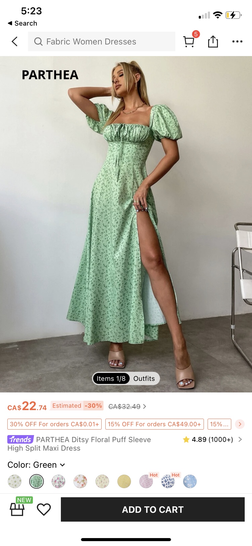 Green summer dress