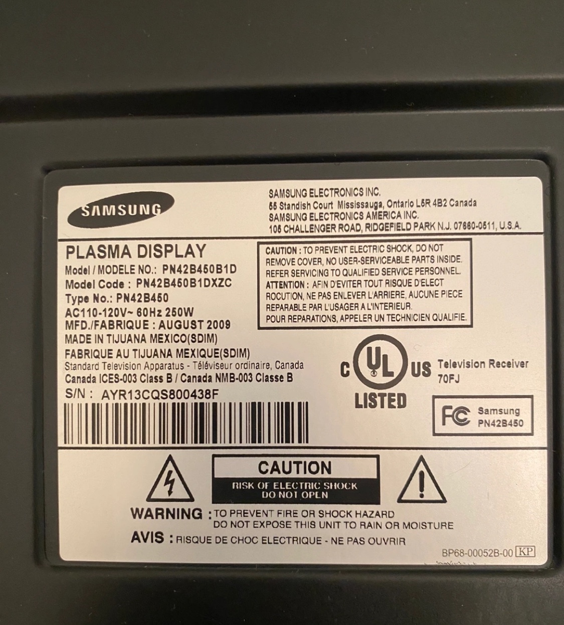 42” Samsung plasma TV (not smart TV ) + Chromecast image indicator(4)