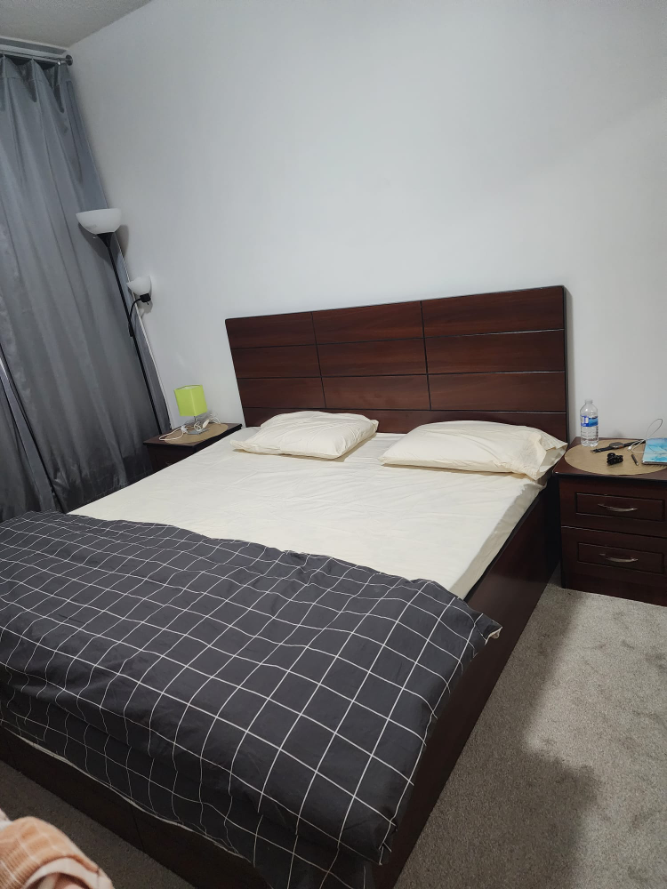 storage bed with two side tables