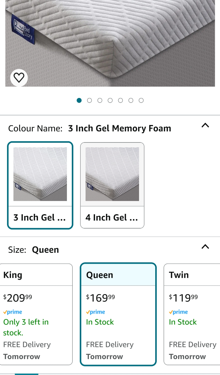 MUST GO: Queen Memory Foam Mattress Topper - MAKE AN OFFER thumbnail