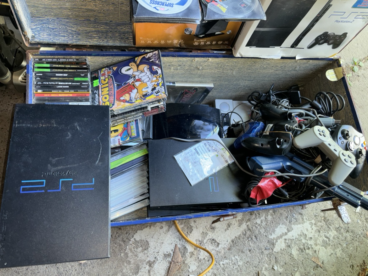 box full of games and game systems