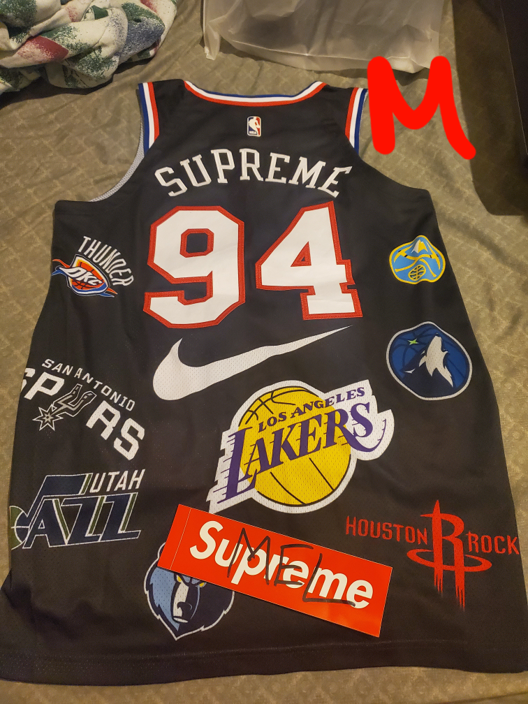 Supreme Authentic Nike NBA Jersey size medium black basketball image indicator(2)