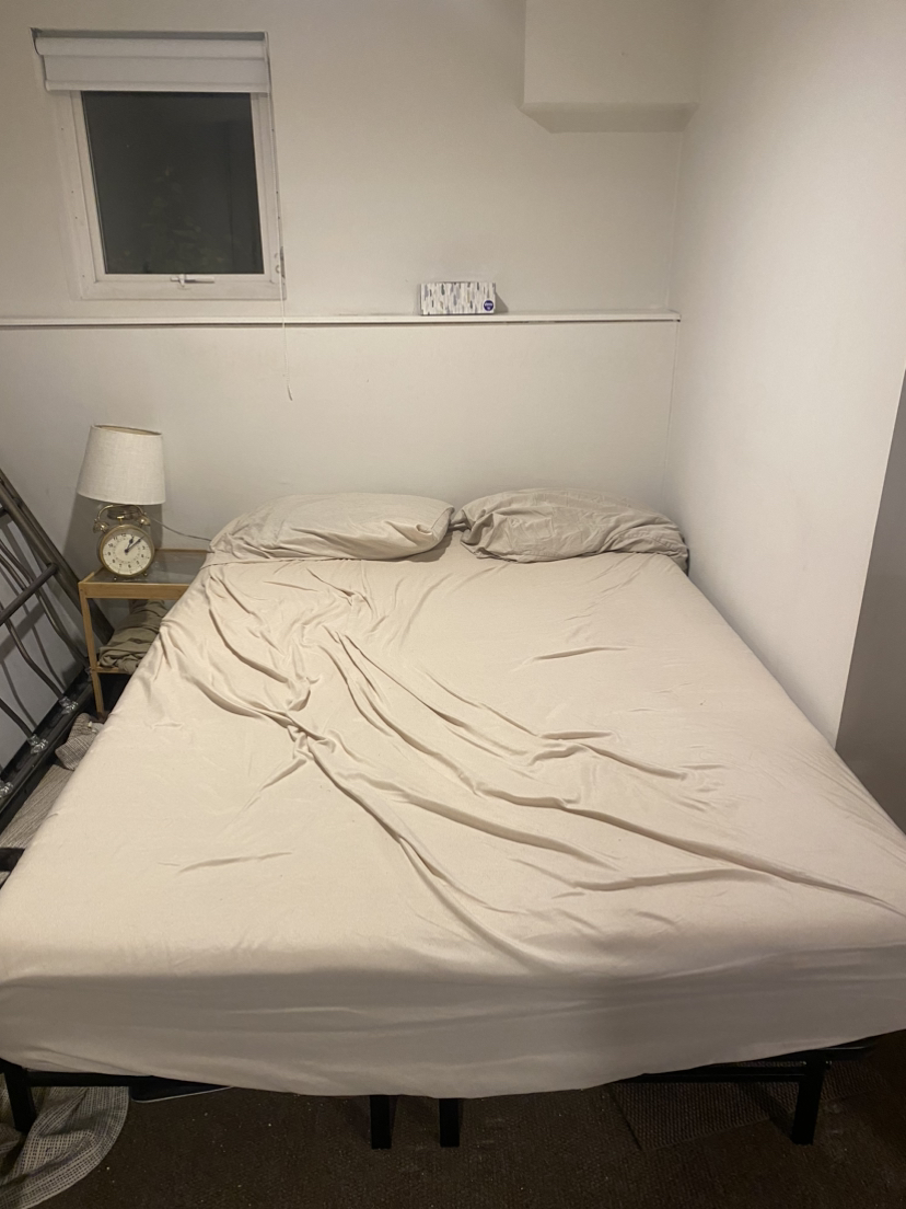 Double bed frame and mattress