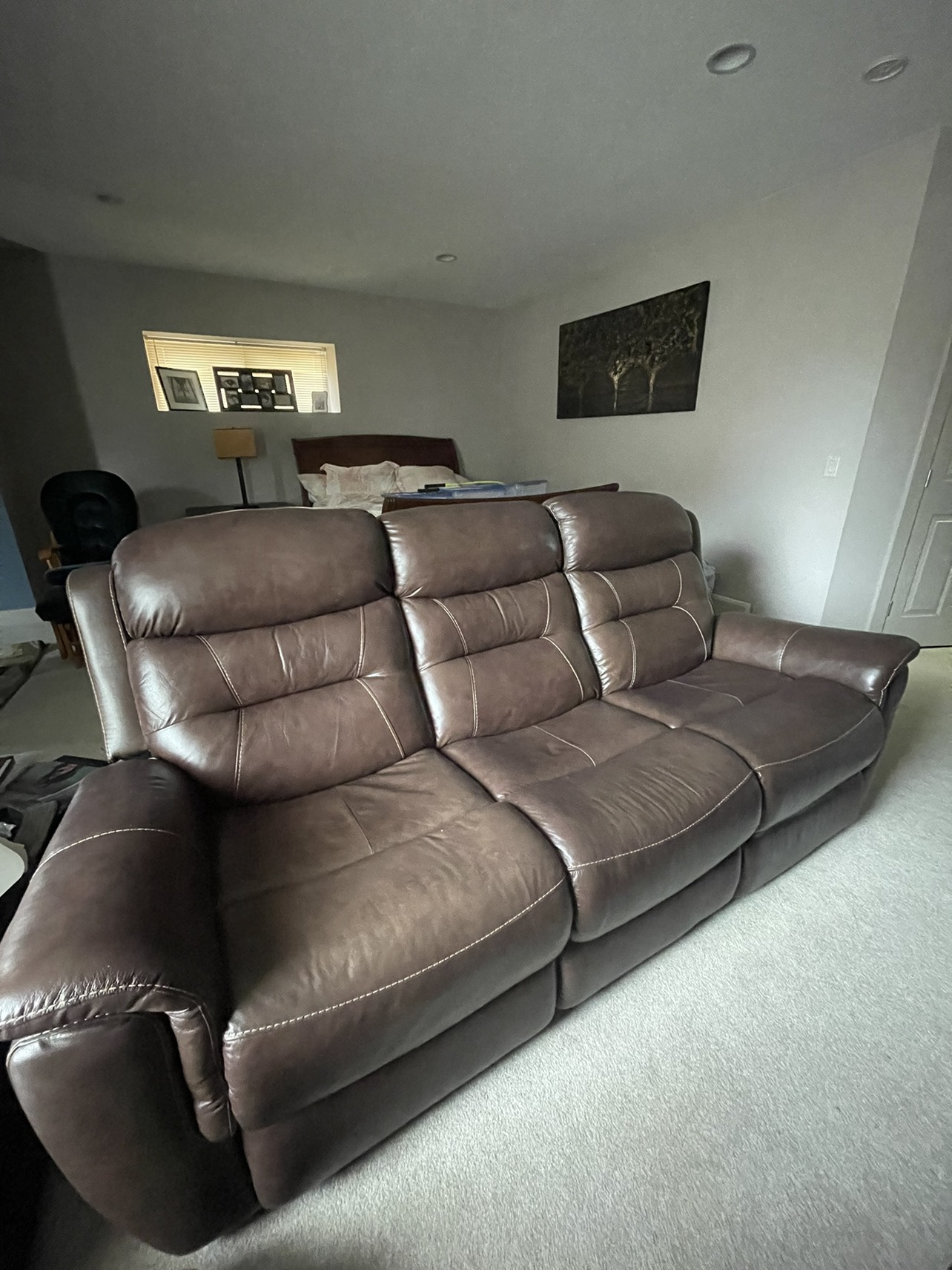 Genuine Leather power recliner sofa - Brown - photo 3