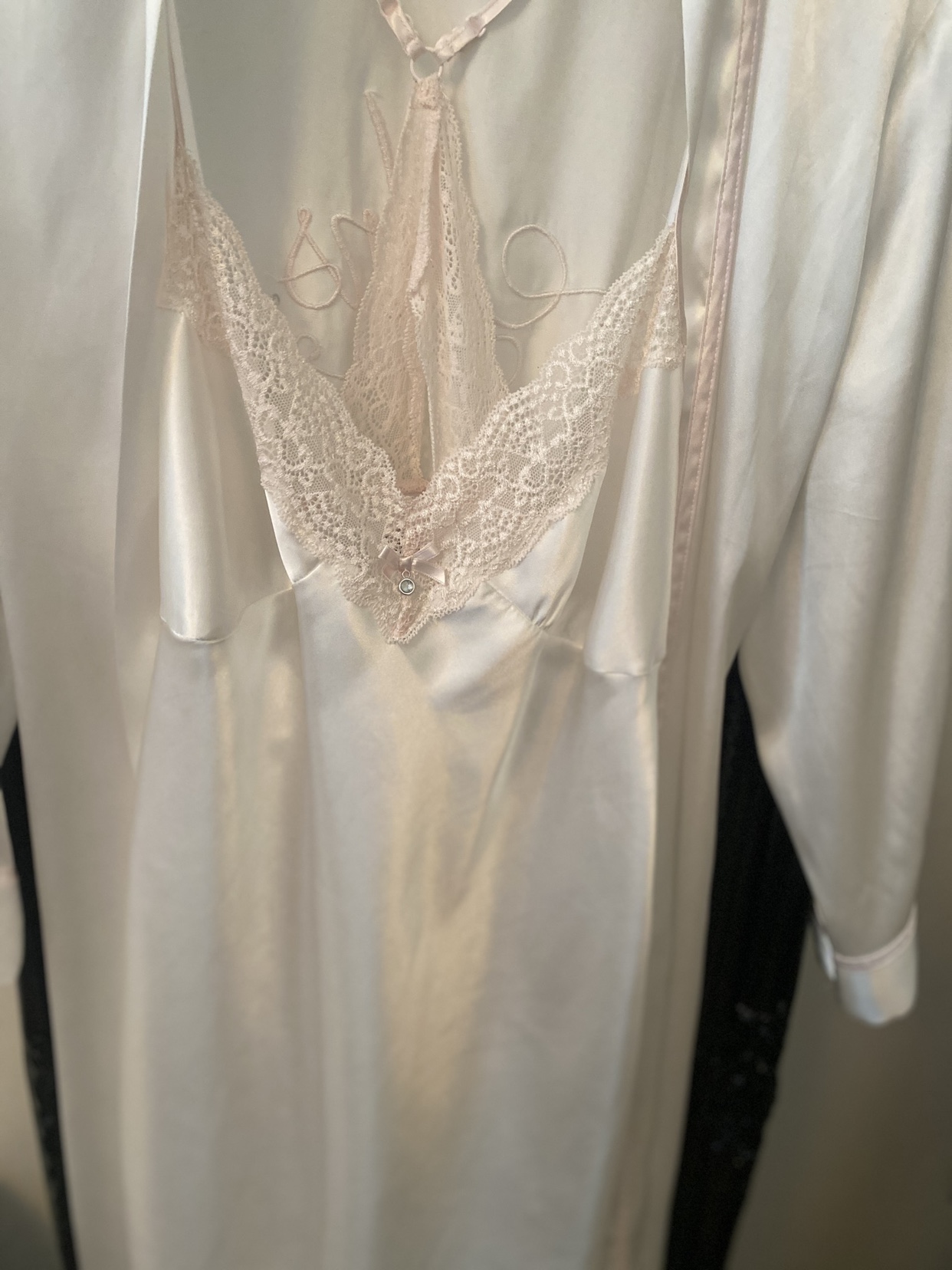 “Mrs” with diamanté next to Mrs . Bridal night gown and robe - photo 2