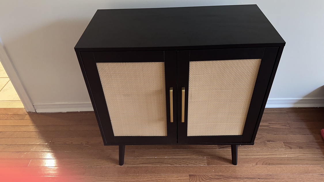 LYNSOM Rattan Storage Cabinet with Doors and Shelves