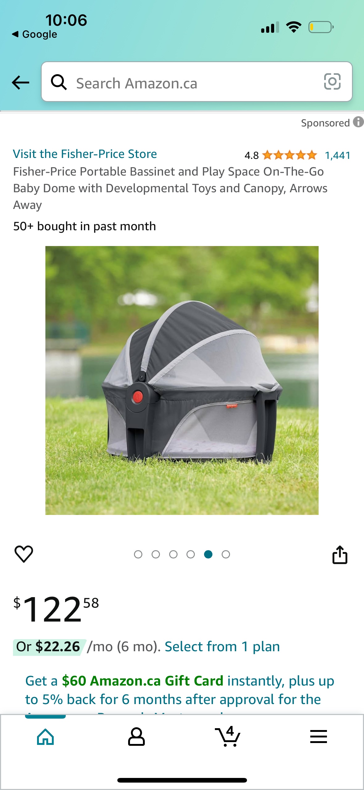 Fisher price on the go baby dome in grey - photo 3