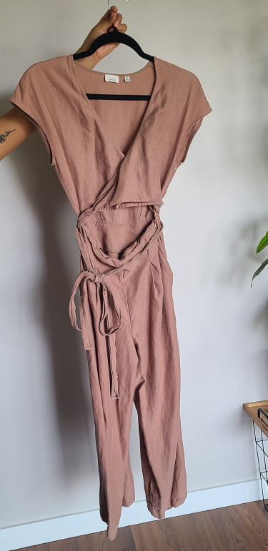 Aritzia Wilfred Brax Jumpsuit in Nutmeg brown wide leg sz 00 - photo 4