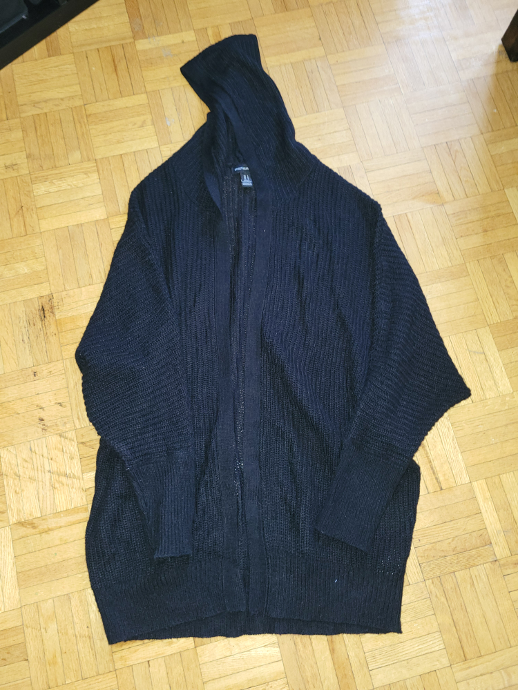 Black Size Large hooded cardigan  ##freecycle 🥕 thumbnail