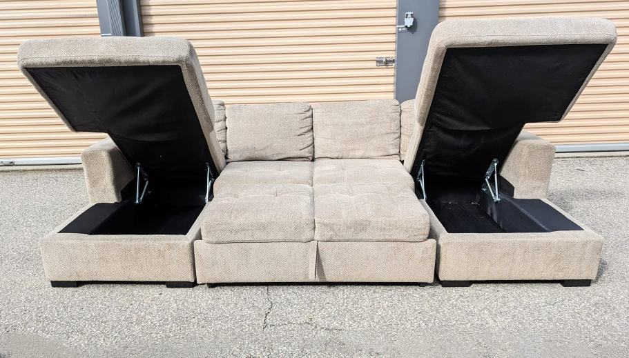 Sectional w/ Pull Out Sofa Bed with 2 Storage Pieces - photo 3