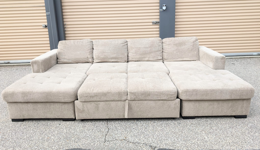 Sectional w/ Pull Out Sofa Bed with 2 Storage Pieces - photo 4