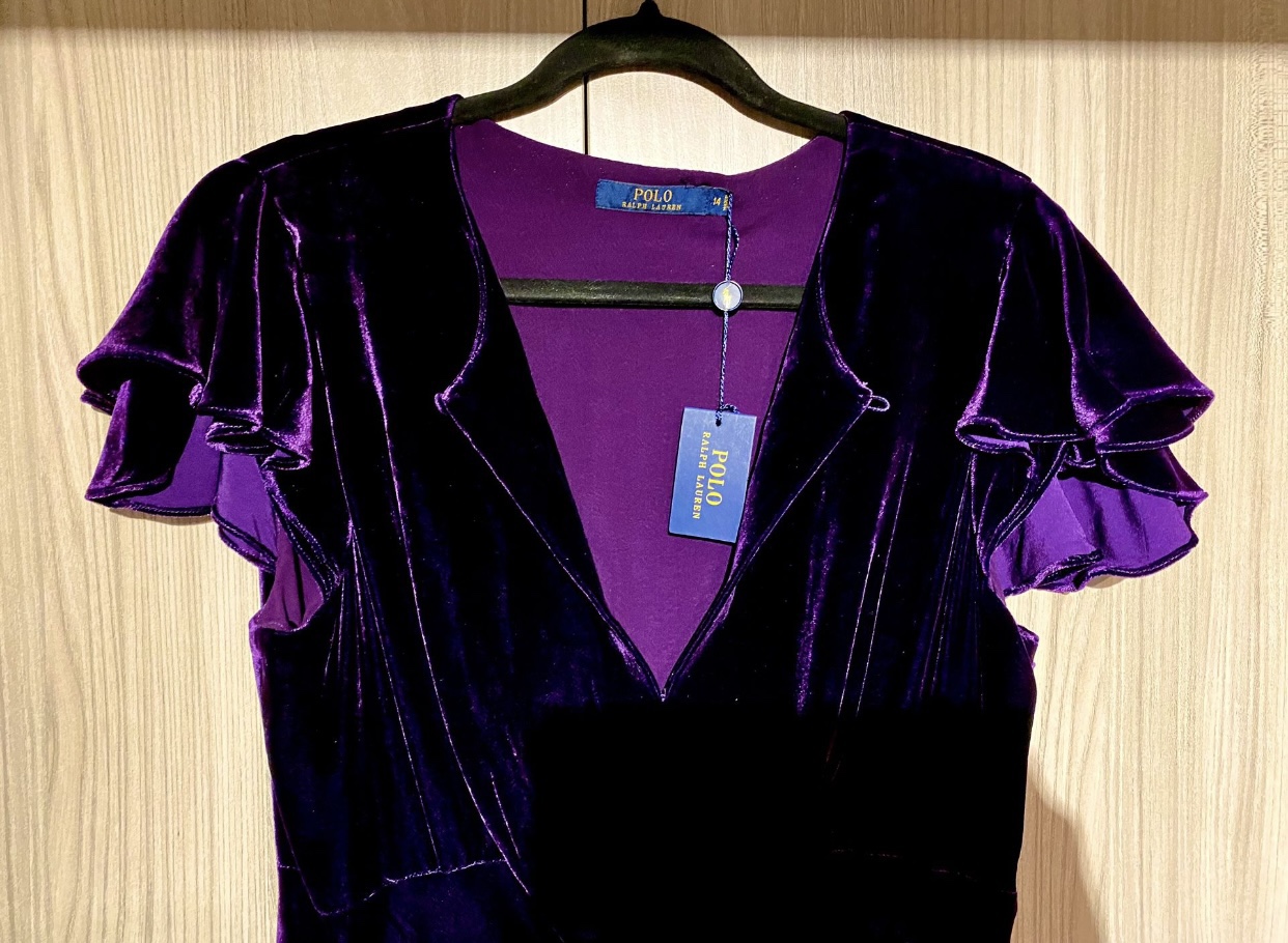 new velvet dress dark purple image indicator(3)